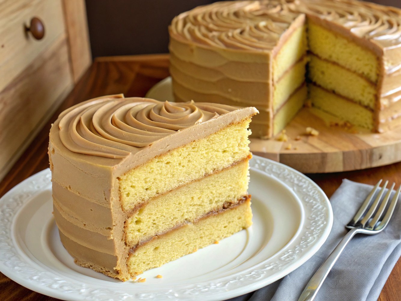 Serving Caramel Cake
