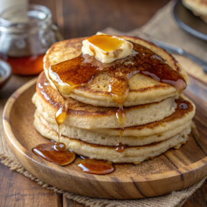 a-close-up-of-a-stack-of-golden-brown-sourdough-di Quick Sourdough Discard Pancakes