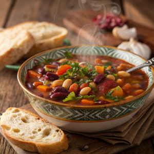 a-close-up-of-a-steaming-bowl-of-15-bean-soup--fil 15 Bean Soup