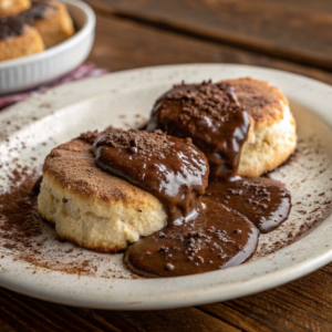 close-up-view-of-a-plate-with-warm-biscuits-smothe Chocolate Gravy