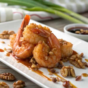 ultra-close-up-view-of-sauce-coated-shrimp-tumblin Honey Walnut Shrimp