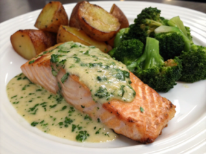 a-photo-of-a-close-up-of-a-meal-featuring-a-piece- (2) Lemon Butter Salmon